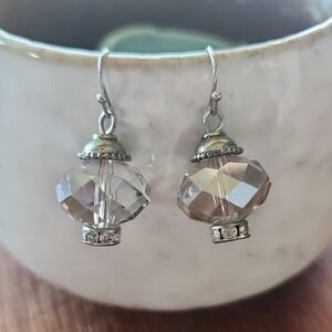 Elegant Silver and Crystal Earrings